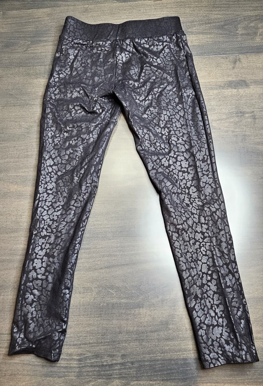 LOFT Black Leopard Print Jeggings Pants Compression Size Small